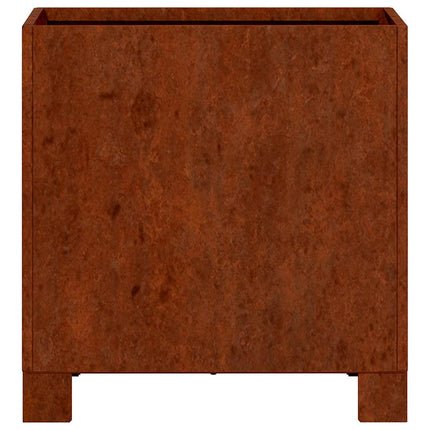 plantekasse med ben 30x30x30 cm cortenstål rustfarvet