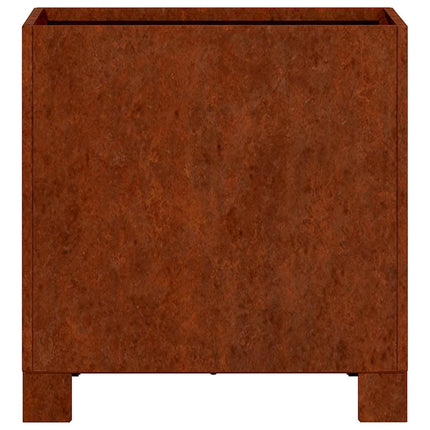 plantekasse med ben 30x30x30 cm cortenstål rustfarvet