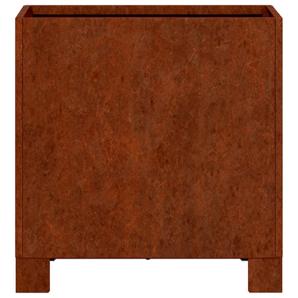 plantekasser med ben 2 stk. 30x30x30 cm cortenstål rustfarvet