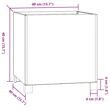 plantekasse med ben 40x40x40 cm cortenstål rustfarvet
