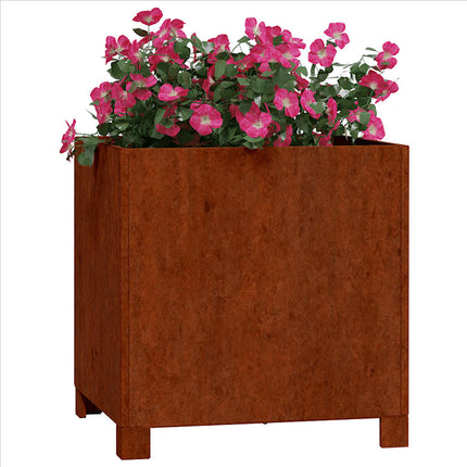 plantekasser med ben 2 stk. 40x40x40 cm cortenstål rustfarvet
