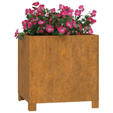 plantekasser med ben 2 stk. 40x40x40 cm cortenstål rustfarvet
