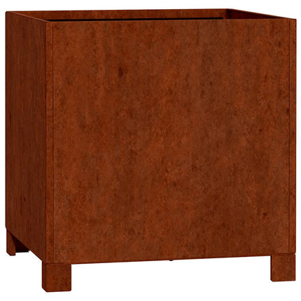 plantekasser med ben 2 stk. 40x40x40 cm cortenstål rustfarvet