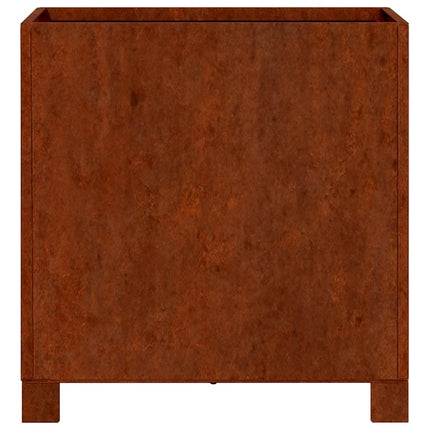 plantekasser med ben 2 stk. 40x40x40 cm cortenstål rustfarvet