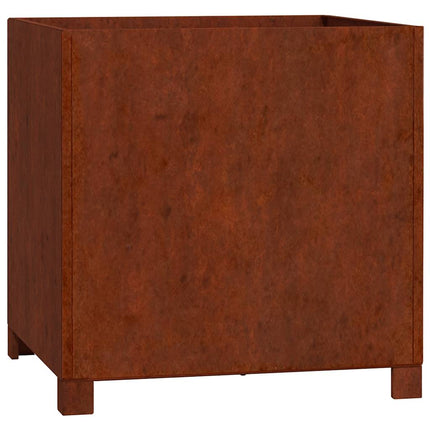 plantekasse med ben 50x50x50 cm cortenstål rustfarvet