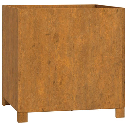 plantekasse med ben 50x50x50 cm cortenstål rustfarvet