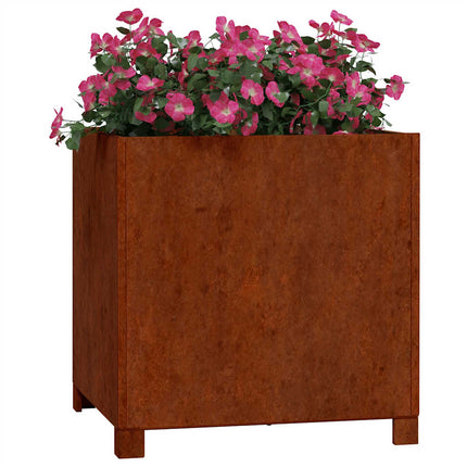 plantekasse med ben 50x50x50 cm cortenstål rustfarvet