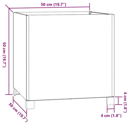 plantekasse med ben 50x50x50 cm cortenstål rustfarvet