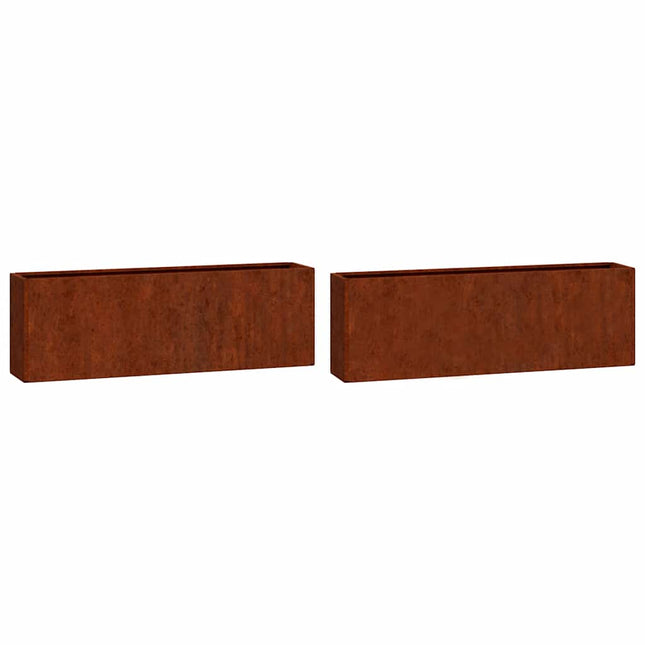 væghængte plantekasser 2 stk. 53x10x17 cm cortenstål rustfarvet