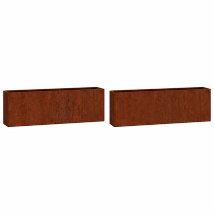 væghængte plantekasser 2 stk. 53x10x17 cm cortenstål rustfarvet