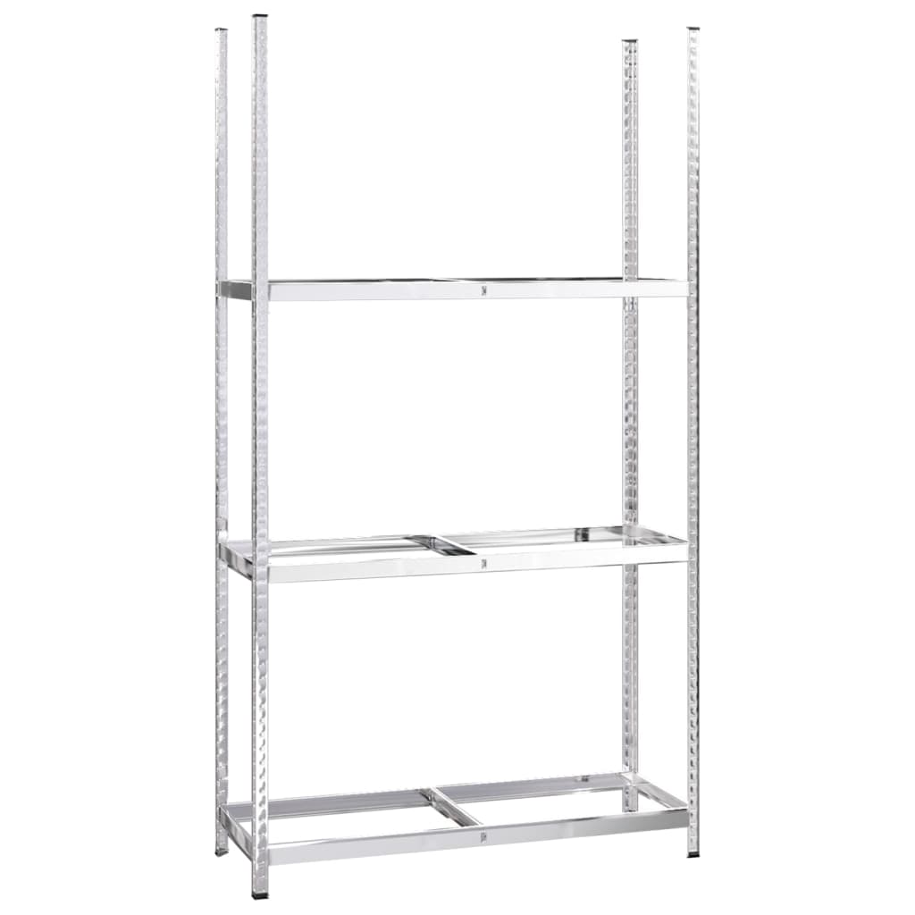dækreoler 3 stk. med 3 hylder 110x40x200 cm stål sølvfarvet