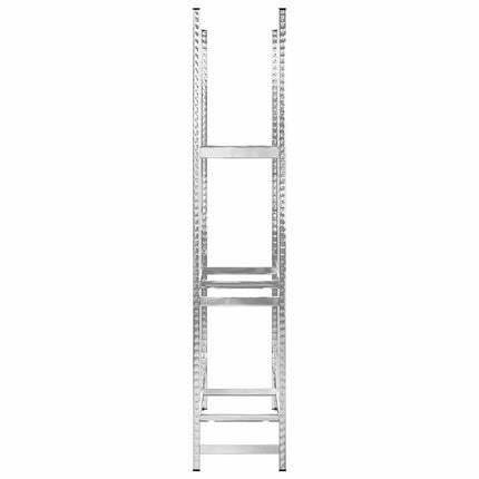 dækreoler 4 stk. med 3 hylder 110x40x200 cm stål sølvfarvet