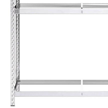 dækreoler 4 stk. med 3 hylder 110x40x200 cm stål sølvfarvet