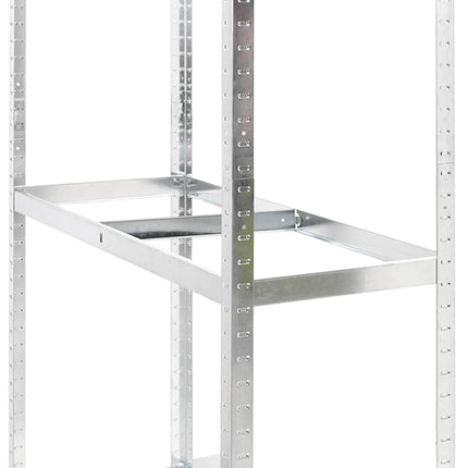 dækreoler 4 stk. med 3 hylder 110x40x200 cm stål sølvfarvet