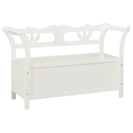 bænk 107x45x75,5 cm massivt fyrretræ hvid