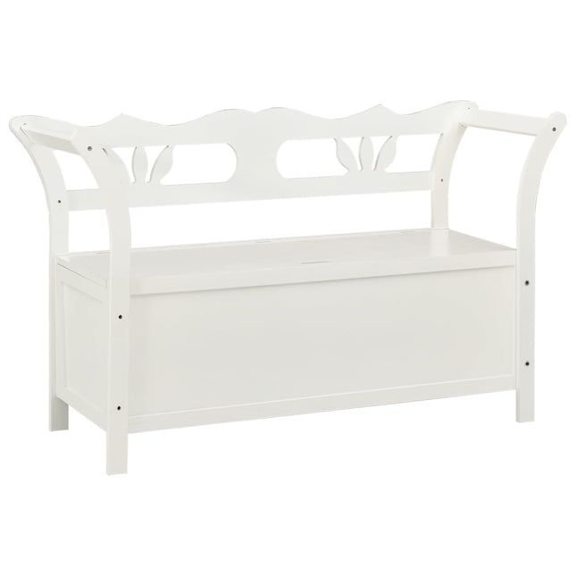 bænk 107x45x75,5 cm massivt fyrretræ hvid