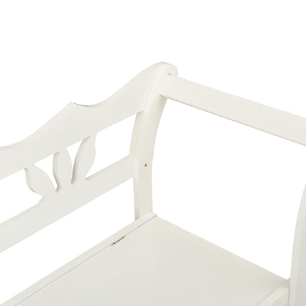 bænk 107x45x75,5 cm massivt fyrretræ hvid