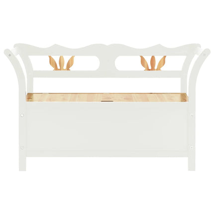 bænk 107x45x75,5 cm massivt fyrretræ hvid