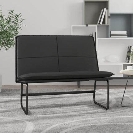bænk 100x75x76 cm kunstlæder sort