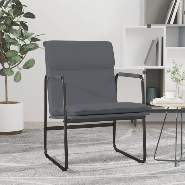 loungestol 55x64x80 cm kunstlæder grå