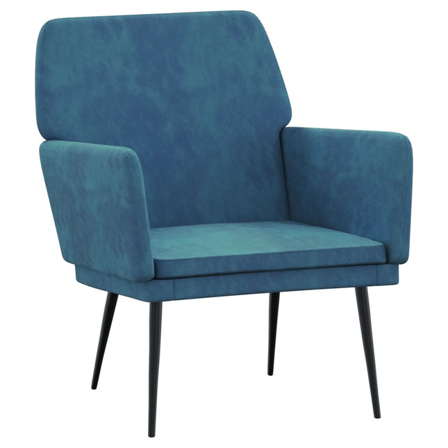 lænestol 62x79x79 cm velour blå