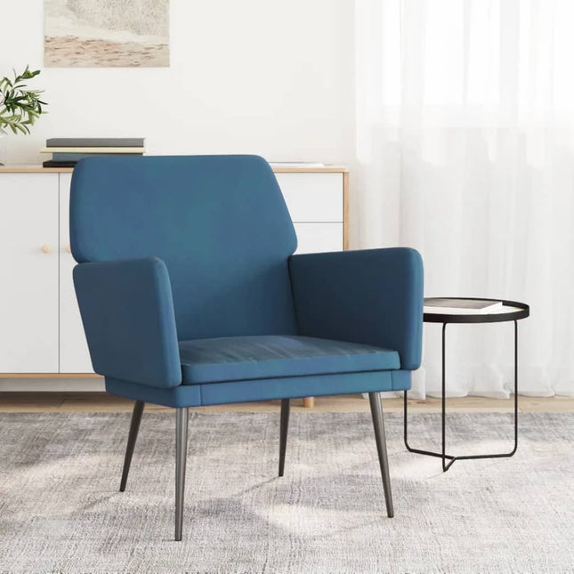 lænestol 62x79x79 cm velour blå