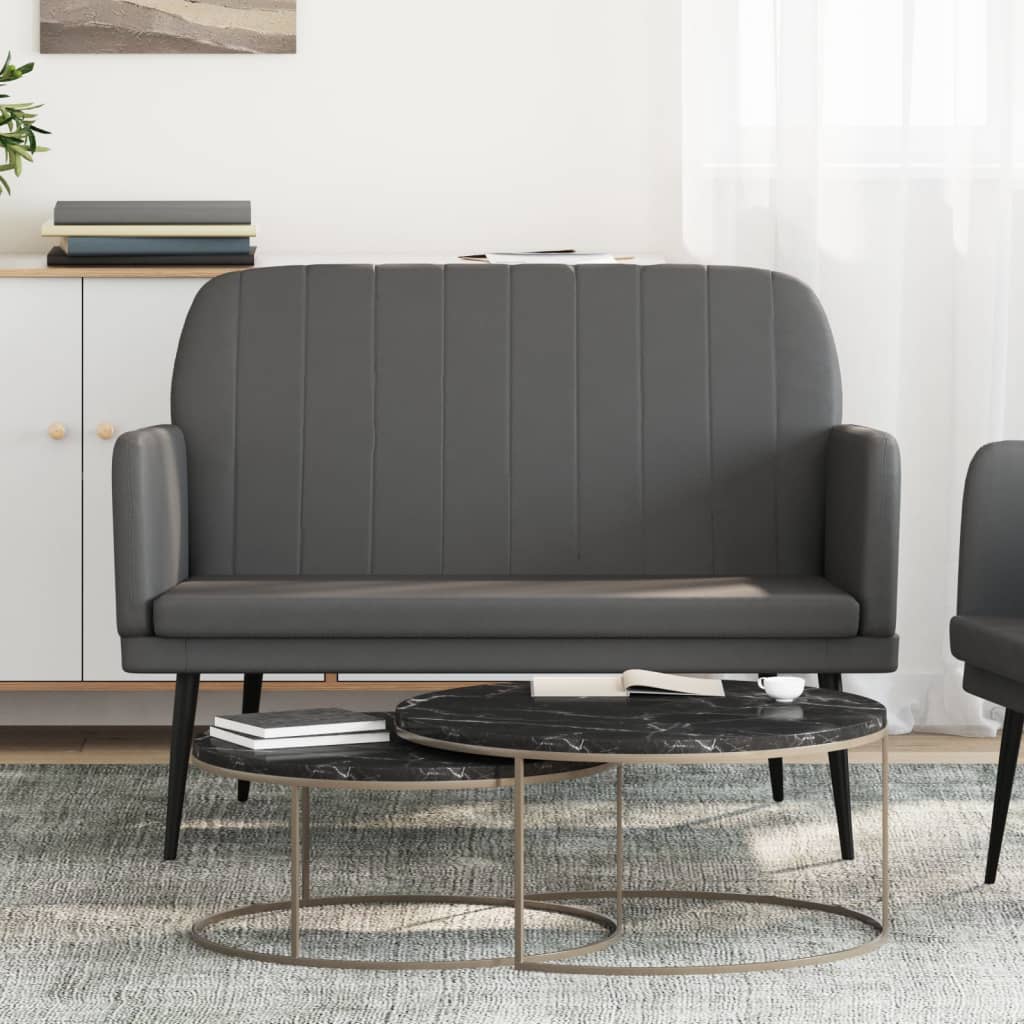 bænk 107x80x81 cm kunstlæder grå