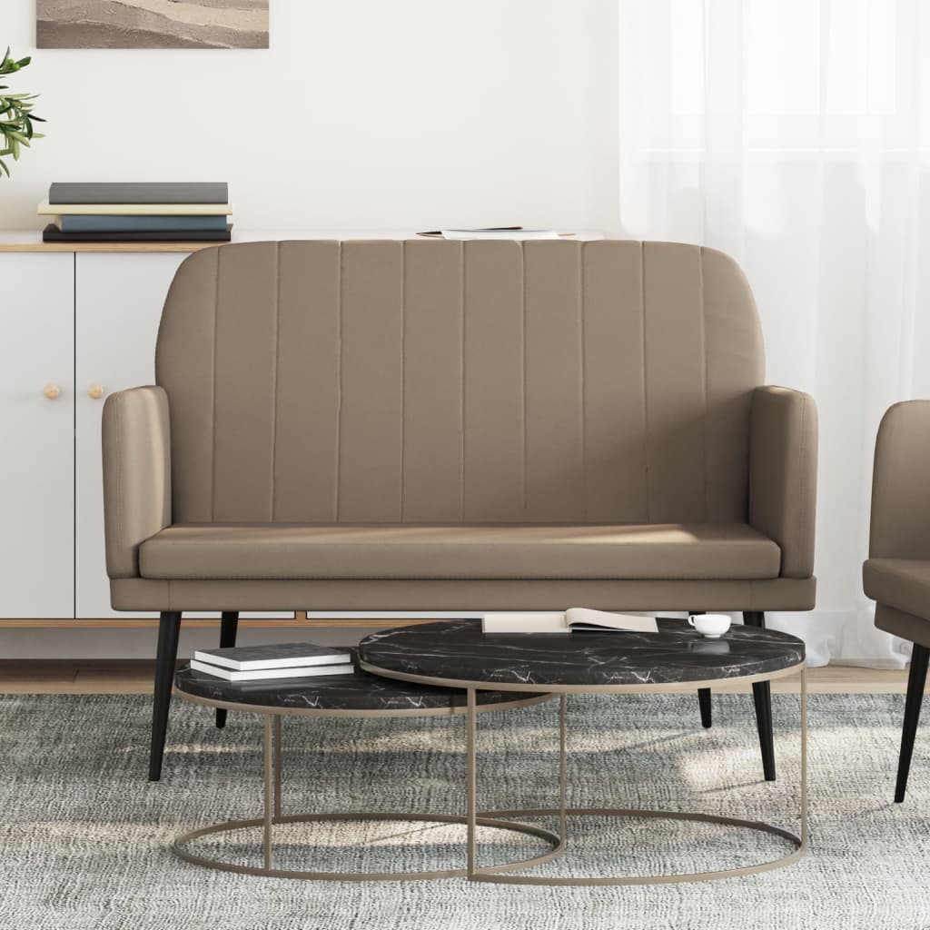 bænk 107x80x81 cm kunstlæder cappuccinofarvet