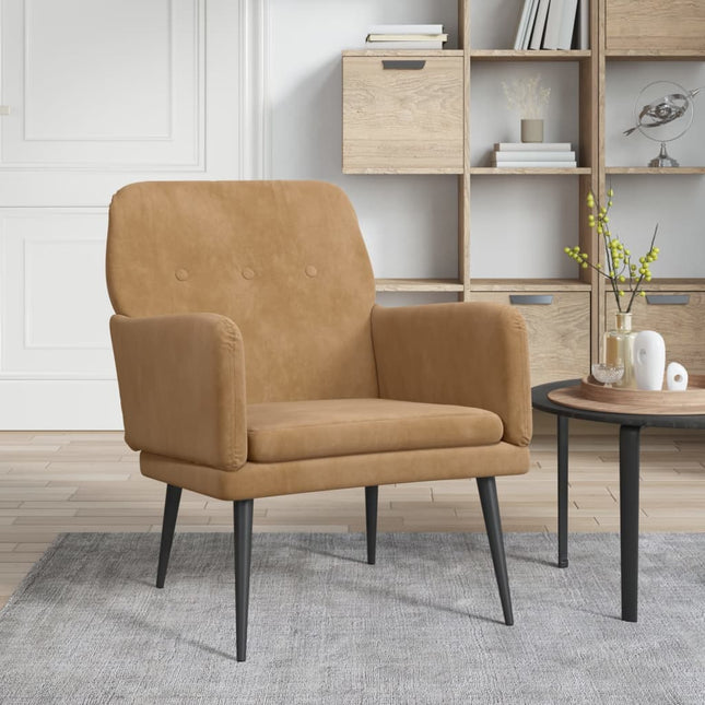 lænestol 62x79x79 cm velour brun