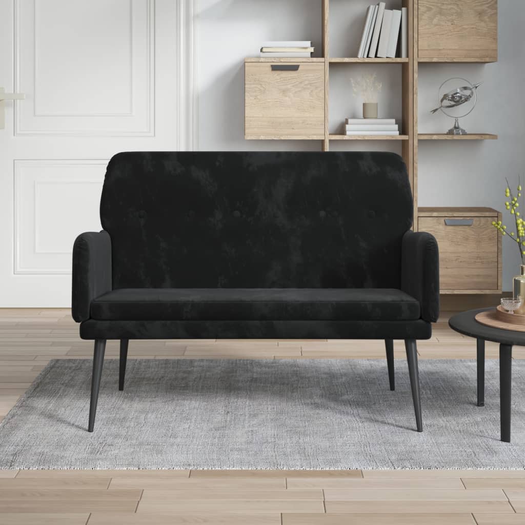 bænk 108x79x79 cm velour sort billede