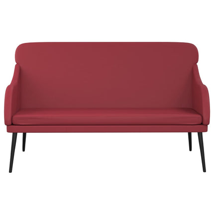 bænk 110x76x80 cm kunstlæder vinrød