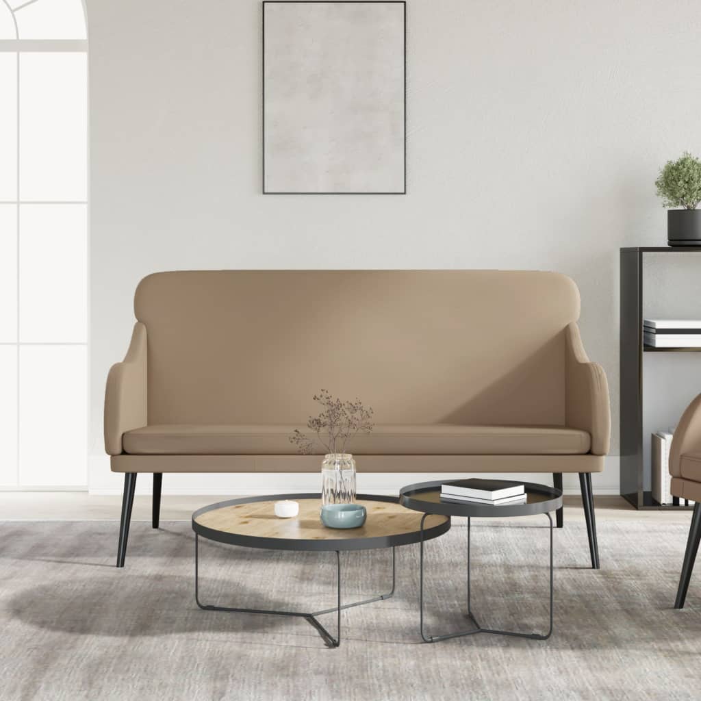 bænk 110x76x80 cm kunstlæder cappuccinofarvet