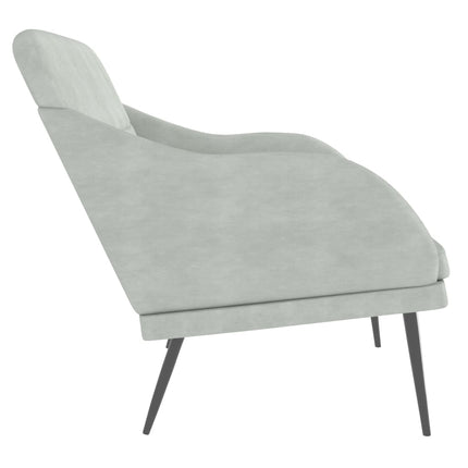 bænk 110x76x80 cm velour lysegrå