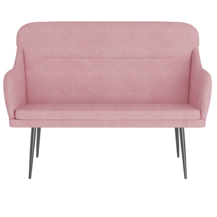 bænk 110x76x80 cm velour Lyserød