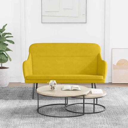 bænk 110x76x80 cm velour gul