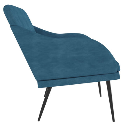 bænk 110x76x80 cm velour blå