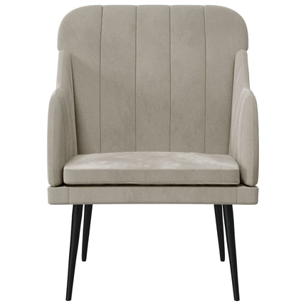 lænestol 63x76x80 cm velour lysegrå