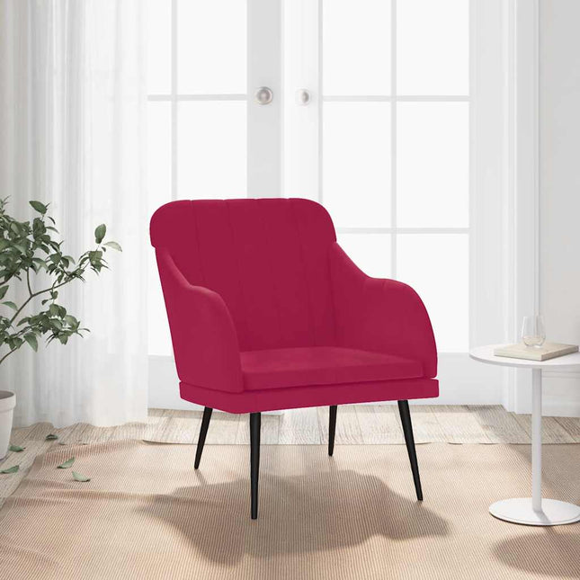 lænestol 63x76x80 cm velour Vinrød