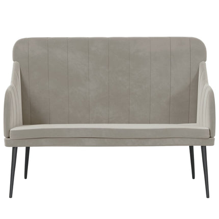 bænk 110x76x80 cm velour lysegrå