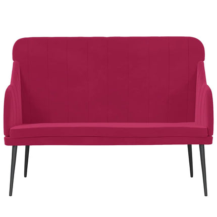 bænk 110x76x80 cm velour vinrød