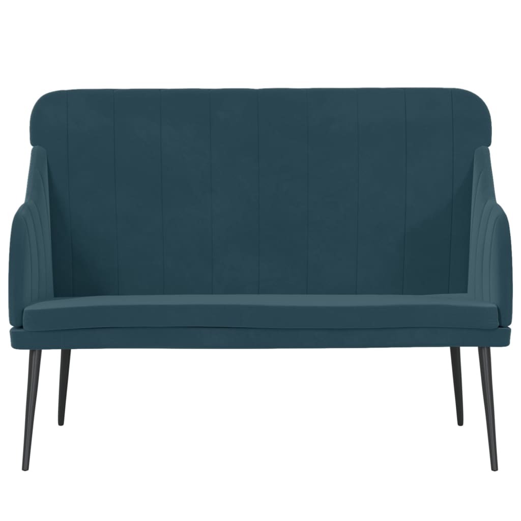 bænk 110x76x80 cm velour blå
