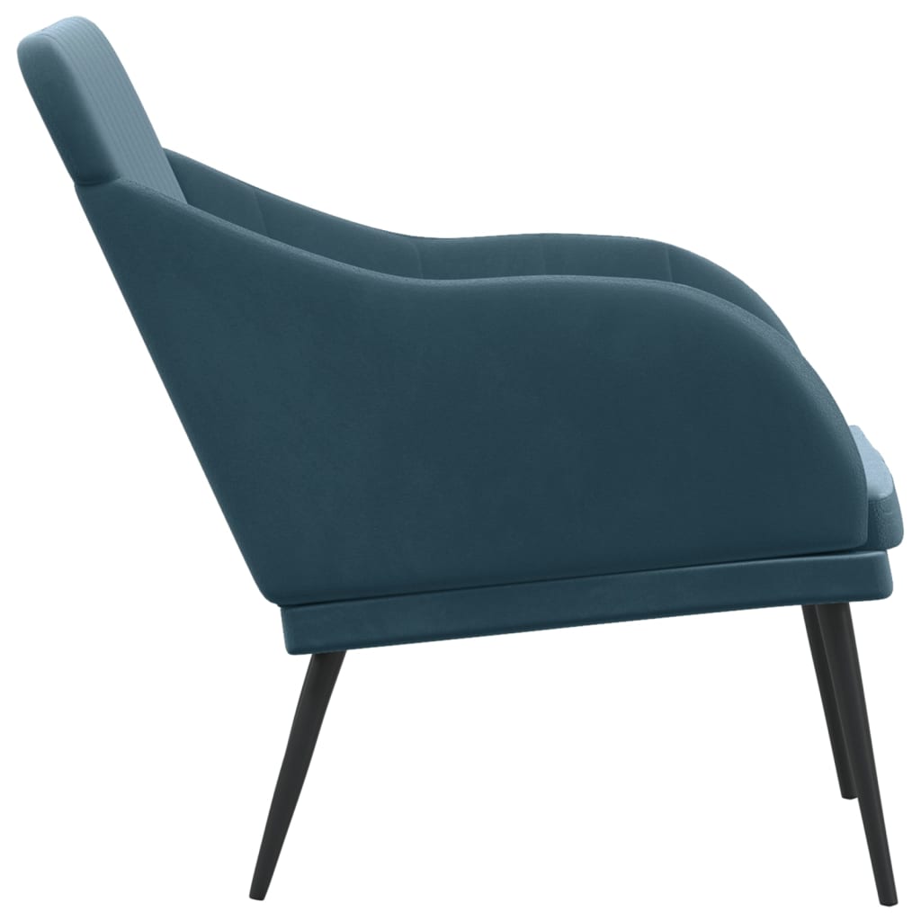 bænk 110x76x80 cm velour blå