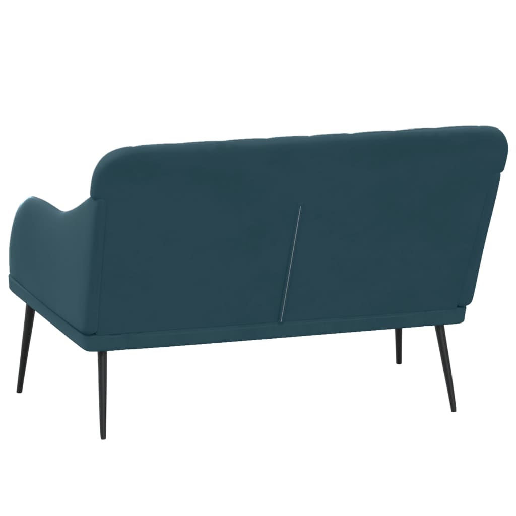 bænk 110x76x80 cm velour blå
