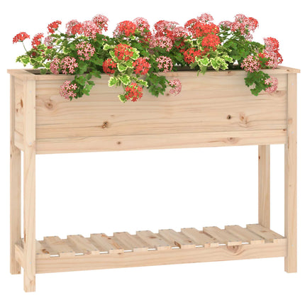 plantekasse med hylde 111,5x34,5x81 cm massivt fyrretræ