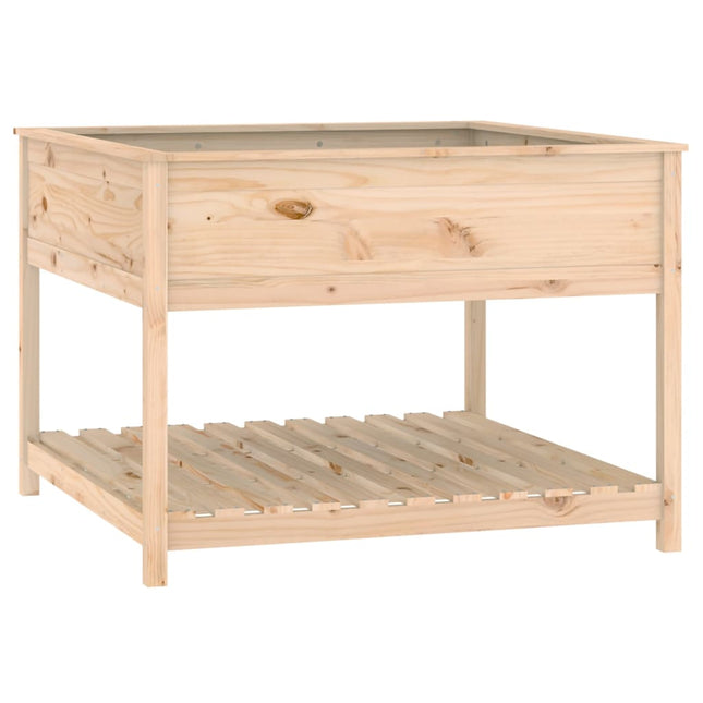 plantekasse med hylde 111,5x111,5x81 cm massivt fyrretræ