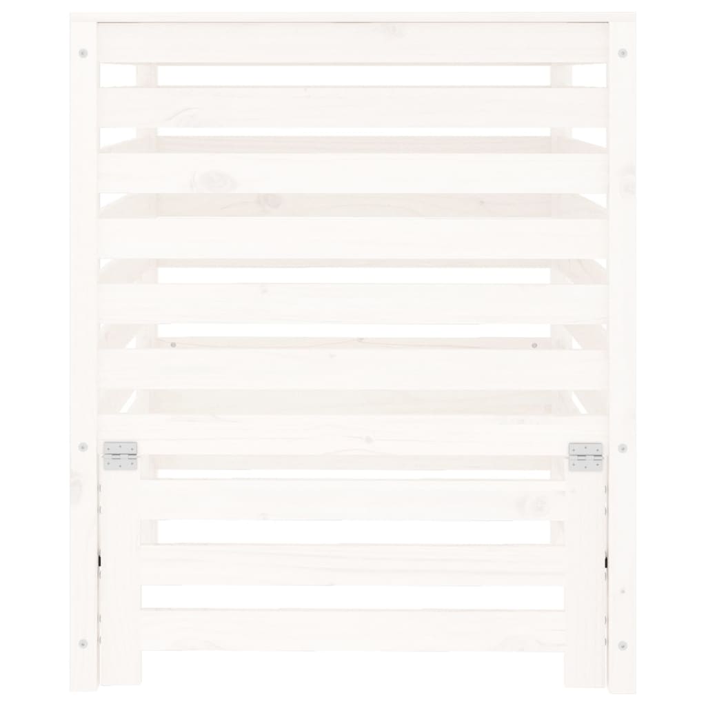 kompostbeholder 82,5x82,5x99,5 cm massivt fyrretræ hvid