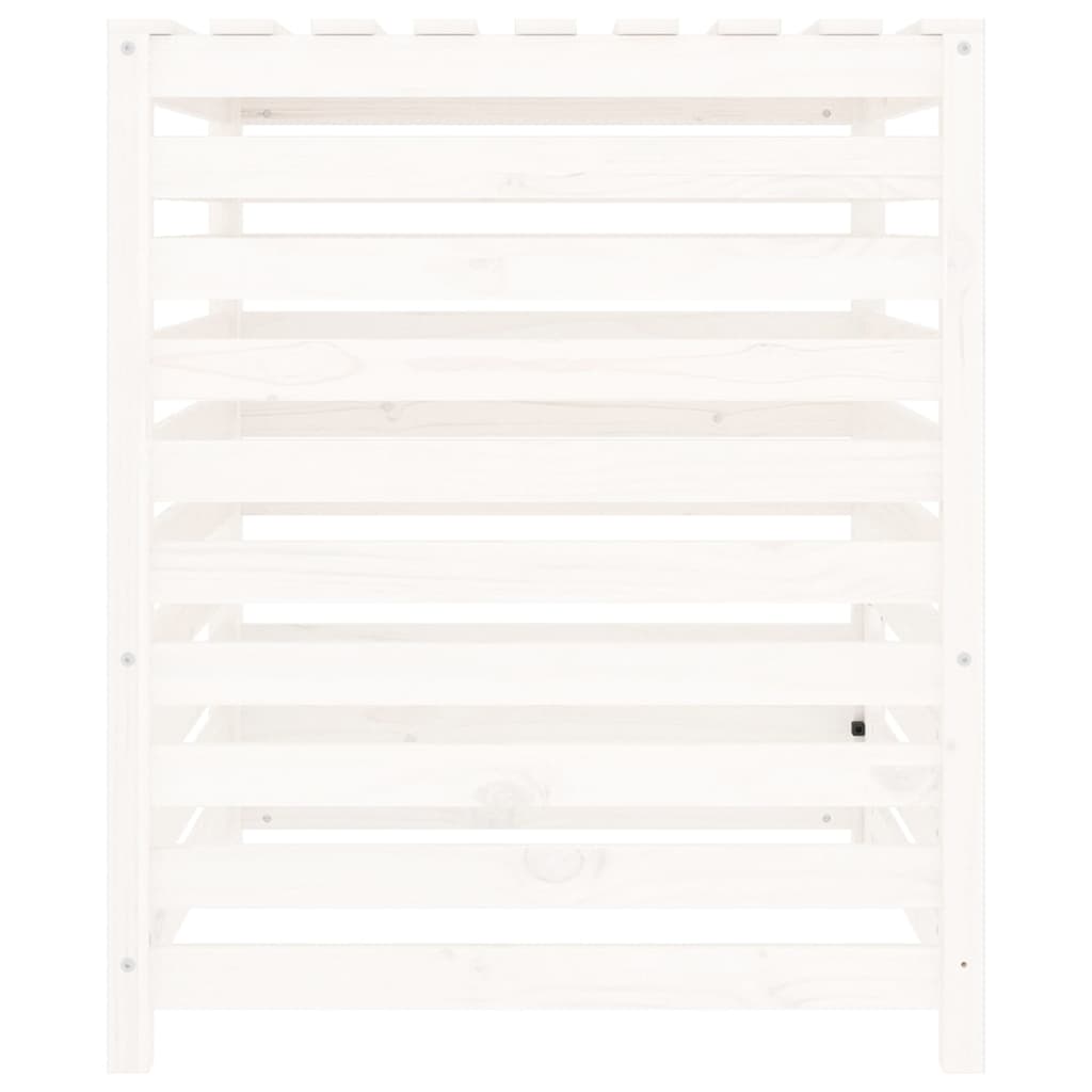 kompostbeholder 82,5x82,5x99,5 cm massivt fyrretræ hvid