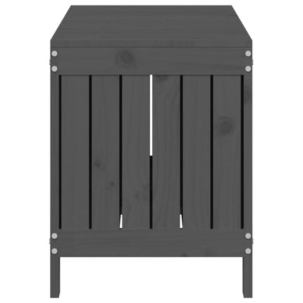 opbevaringskasse til haven 108x42,5x54 cm massivt fyrretræ grå