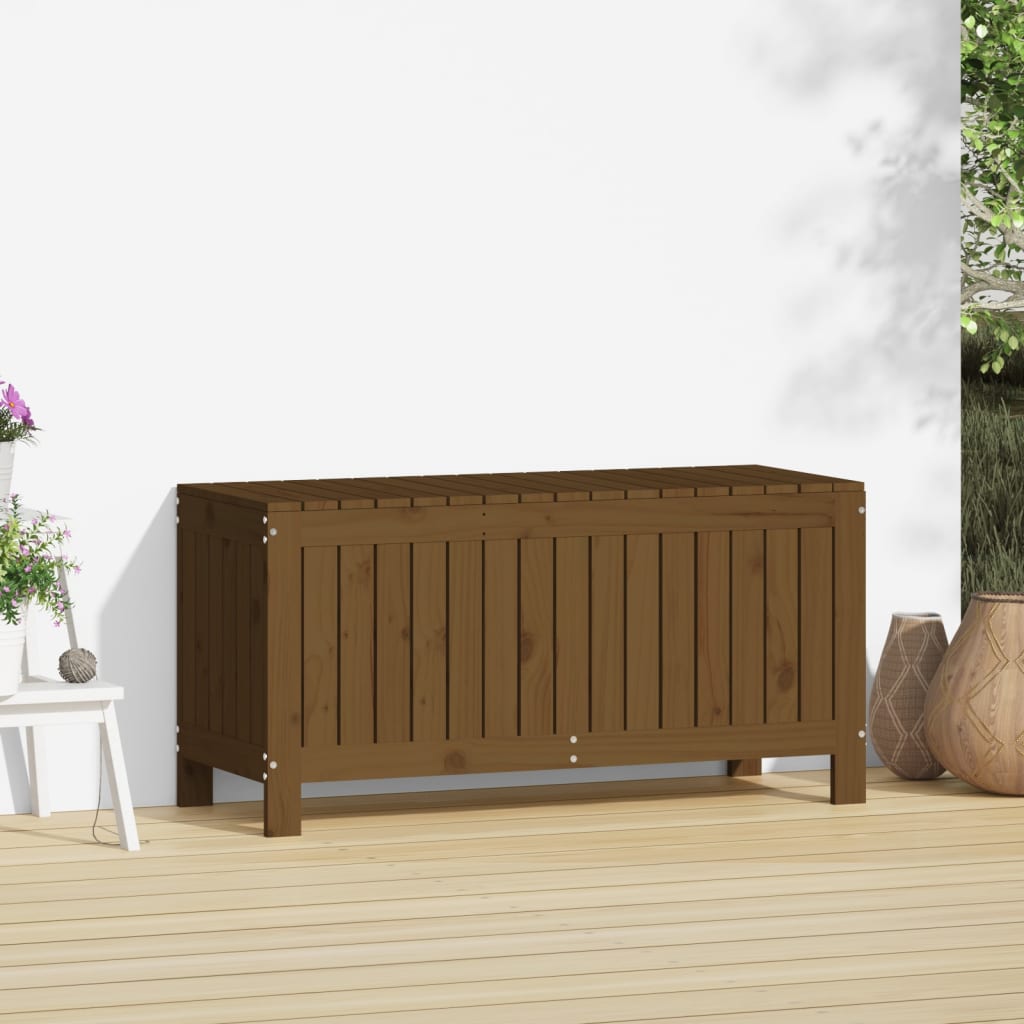 havekasse 108x42,5x54 cm massivt fyrretræ gyldenbrun