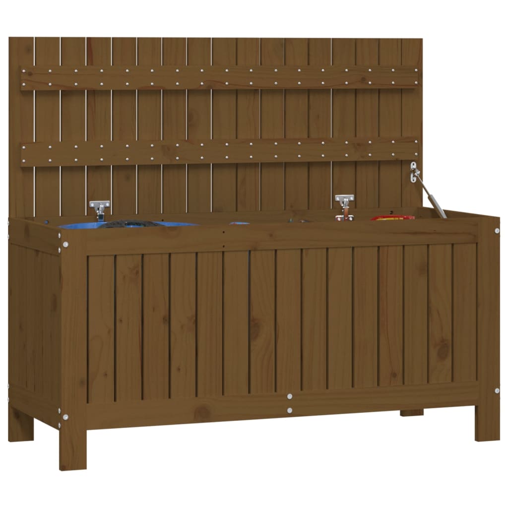havekasse 108x42,5x54 cm massivt fyrretræ gyldenbrun
